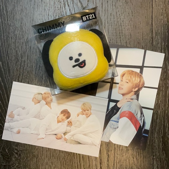 BT21 Accessories - BT21 Chimmy w/ Jimin postcard (Official & sealed)